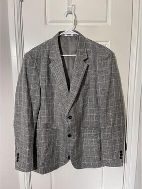 Suits for Men Size LG Gray Checks Blazer M97